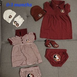 0-3 months FSU girls 4 piece outfits.